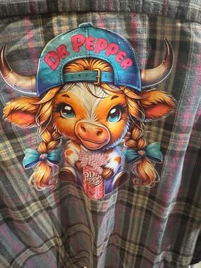 Dr Pepper Graphic Plaid Button-Down Shirt - Multi-Color